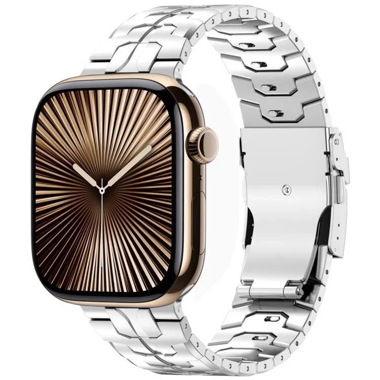 สายรัดนาฬิกาไทเทเนียมอัลลอยด์พร้อมหัวเข็มขัดนิรภัยถอดได้ สำหรับ Apple Watch 46 มม. / 49 มม. / 45 มม. / 44 มม., สำหรับ Apple Watch 42 มม. / 41 มม. / 40 มม. / 38 มม.