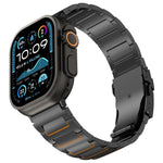 สายรัดนาฬิกาไทเทเนียมอัลลอยด์พร้อมหัวเข็มขัดนิรภัยรูปตัว I สำหรับ Apple Watch 46 มม. / 49 มม. / 45 มม. / 44 มม., สำหรับ Apple Watch 42 มม. / 41 มม. / 40 มม. / 38 มม.