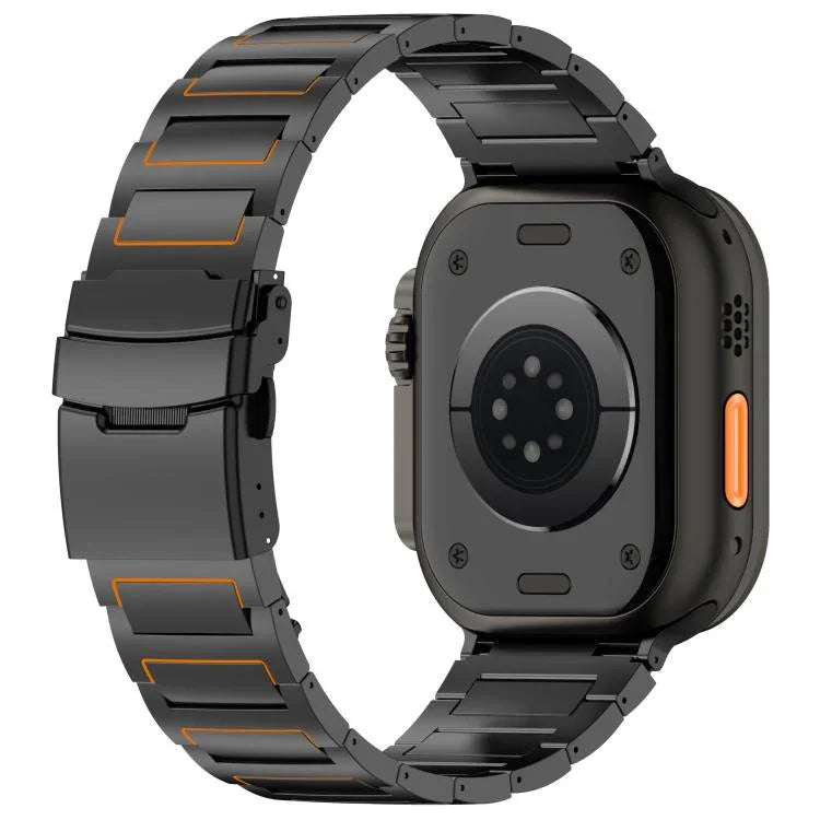 สายรัดนาฬิกาไทเทเนียมอัลลอยด์พร้อมหัวเข็มขัดนิรภัยรูปตัว I สำหรับ Apple Watch 46 มม. / 49 มม. / 45 มม. / 44 มม., สำหรับ Apple Watch 42 มม. / 41 มม. / 40 มม. / 38 มม.