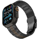 สายรัดนาฬิกาไทเทเนียมอัลลอยด์พร้อมหัวเข็มขัดนิรภัยสามเม็ด สำหรับ Apple Watch 46 มม. / 49 มม. / 45 มม. / 44 มม., สำหรับ Apple Watch 42 มม. / 41 มม. / 40 มม. / 38 มม.
