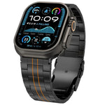 สายรัดนาฬิกาไทเทเนียมอัลลอยด์พร้อมหัวเข็มขัดนิรภัยสามเม็ด สำหรับ Apple Watch 46 มม. / 49 มม. / 45 มม. / 44 มม., สำหรับ Apple Watch 42 มม. / 41 มม. / 40 มม. / 38 มม.