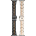 สายรัดนาฬิกาไทเทเนียมอัลลอยด์พร้อมหัวเข็มขัดนิรภัยสามเม็ด สำหรับ Apple Watch 46 มม. / 49 มม. / 45 มม. / 44 มม., สำหรับ Apple Watch 42 มม. / 41 มม. / 40 มม. / 38 มม.