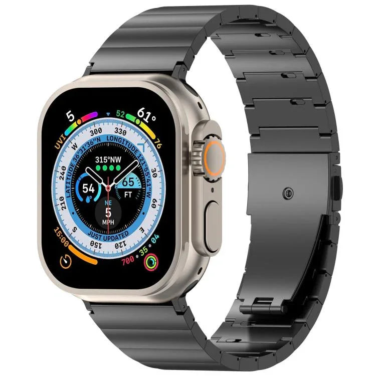 สายรัดนาฬิกาไทเทเนียมอัลลอยด์พร้อมหัวเข็มขัดแบนปลดเร็วเม็ดเดียว สำหรับ Apple Watch 46 มม. / 49 มม. / 45 มม. / 44 มม., สำหรับ Apple Watch 42 มม. / 41 มม. / 40 มม. / 38 มม.