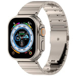 สายรัดนาฬิกาไทเทเนียมอัลลอยด์พร้อมหัวเข็มขัดแบนปลดเร็วเม็ดเดียว สำหรับ Apple Watch 46 มม. / 49 มม. / 45 มม. / 44 มม., สำหรับ Apple Watch 42 มม. / 41 มม. / 40 มม. / 38 มม.