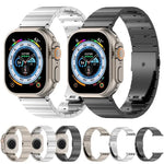 สายรัดนาฬิกาไทเทเนียมอัลลอยด์พร้อมหัวเข็มขัดแบนปลดเร็วเม็ดเดียว สำหรับ Apple Watch 46 มม. / 49 มม. / 45 มม. / 44 มม., สำหรับ Apple Watch 42 มม. / 41 มม. / 40 มม. / 38 มม.