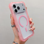 เคสโทรศัพท์แบบไฮบริด TPU ด้านใสพร้อม PC 3-in-1 MagSafe สำหรับ iPhone 17 Pro Max, สำหรับ iPhone 17 Pro, สำหรับ iPhone 17, สำหรับ iPhone Air, สำหรับ iPhone 16 Pro Max, สำหรับ iPhone 16 Pro, สำหรับ iPhone 16 Plus, สำหรับ iPhone 16