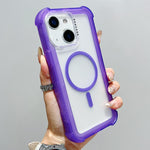เคสโทรศัพท์แบบไฮบริด TPU ด้านใสพร้อม PC 3-in-1 MagSafe สำหรับ iPhone 15 Pro Max, สำหรับ iPhone 15 Pro, สำหรับ iPhone 15 Plus, สำหรับ iPhone 15, สำหรับ iPhone 14 Plus, สำหรับ iPhone 14, สำหรับ iPhone 14 Pro, สำหรับ iPhone 14 Pro Max