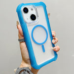 เคสโทรศัพท์แบบไฮบริด TPU ด้านใสพร้อม PC 3-in-1 MagSafe สำหรับ iPhone 15 Pro Max, สำหรับ iPhone 15 Pro, สำหรับ iPhone 15 Plus, สำหรับ iPhone 15, สำหรับ iPhone 14 Plus, สำหรับ iPhone 14, สำหรับ iPhone 14 Pro, สำหรับ iPhone 14 Pro Max