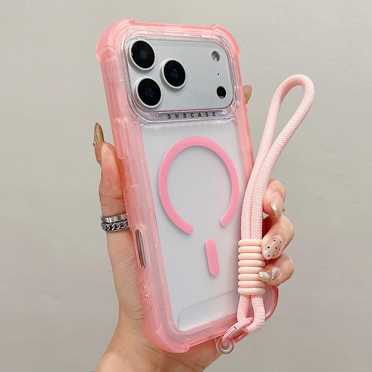 เคสโทรศัพท์แบบไฮบริด TPU ด้านใสพร้อม PC 3-in-1 MagSafe พร้อมสายรัดข้อมือ สำหรับ iPhone 17 Pro Max, สำหรับ iPhone 17 Pro, สำหรับ iPhone 17, สำหรับ iPhone Air, สำหรับ iPhone 16 Pro Max, สำหรับ iPhone 16 Pro, สำหรับ iPhone 16 Plus, สำหรับ iPhone 16