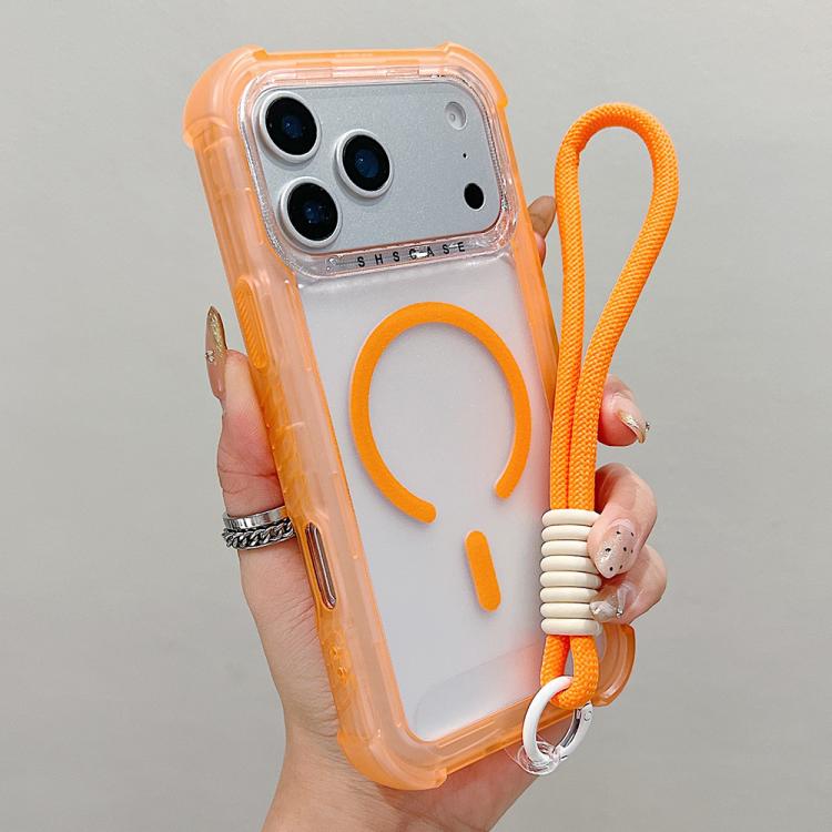 เคสโทรศัพท์แบบไฮบริด TPU ด้านใสพร้อม PC 3-in-1 MagSafe พร้อมสายรัดข้อมือ สำหรับ iPhone 17 Pro Max, สำหรับ iPhone 17 Pro, สำหรับ iPhone 17, สำหรับ iPhone Air, สำหรับ iPhone 16 Pro Max, สำหรับ iPhone 16 Pro, สำหรับ iPhone 16 Plus, สำหรับ iPhone 16