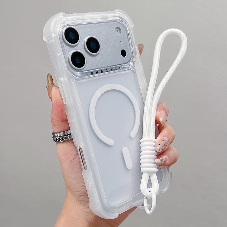 เคสโทรศัพท์แบบไฮบริด TPU ด้านใสพร้อม PC 3-in-1 MagSafe พร้อมสายรัดข้อมือ สำหรับ iPhone 17 Pro Max, สำหรับ iPhone 17 Pro, สำหรับ iPhone 17, สำหรับ iPhone Air, สำหรับ iPhone 16 Pro Max, สำหรับ iPhone 16 Pro, สำหรับ iPhone 16 Plus, สำหรับ iPhone 16