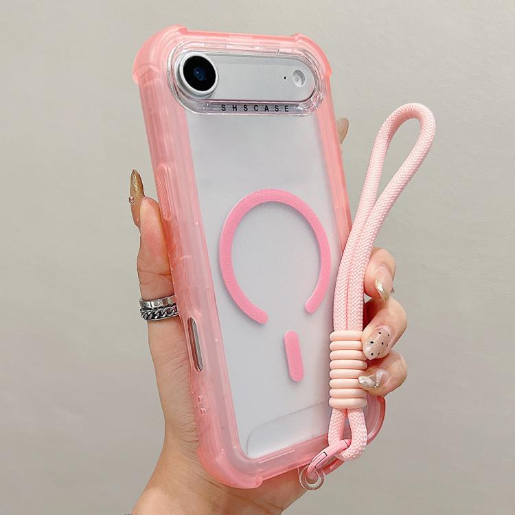 เคสโทรศัพท์แบบไฮบริด TPU ด้านใสพร้อม PC 3-in-1 MagSafe พร้อมสายรัดข้อมือ สำหรับ iPhone 17 Pro Max, สำหรับ iPhone 17 Pro, สำหรับ iPhone 17, สำหรับ iPhone Air, สำหรับ iPhone 16 Pro Max, สำหรับ iPhone 16 Pro, สำหรับ iPhone 16 Plus, สำหรับ iPhone 16