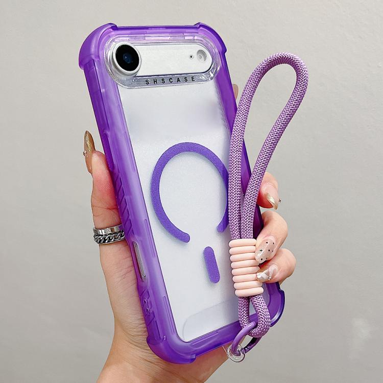 เคสโทรศัพท์แบบไฮบริด TPU ด้านใสพร้อม PC 3-in-1 MagSafe พร้อมสายรัดข้อมือ สำหรับ iPhone 17 Pro Max, สำหรับ iPhone 17 Pro, สำหรับ iPhone 17, สำหรับ iPhone Air, สำหรับ iPhone 16 Pro Max, สำหรับ iPhone 16 Pro, สำหรับ iPhone 16 Plus, สำหรับ iPhone 16