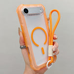เคสโทรศัพท์แบบไฮบริด TPU ด้านใสพร้อม PC 3-in-1 MagSafe พร้อมสายรัดข้อมือ สำหรับ iPhone 17 Pro Max, สำหรับ iPhone 17 Pro, สำหรับ iPhone 17, สำหรับ iPhone Air, สำหรับ iPhone 16 Pro Max, สำหรับ iPhone 16 Pro, สำหรับ iPhone 16 Plus, สำหรับ iPhone 16