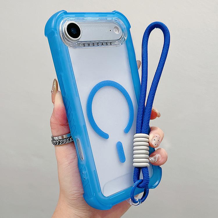 เคสโทรศัพท์แบบไฮบริด TPU ด้านใสพร้อม PC 3-in-1 MagSafe พร้อมสายรัดข้อมือ สำหรับ iPhone 17 Pro Max, สำหรับ iPhone 17 Pro, สำหรับ iPhone 17, สำหรับ iPhone Air, สำหรับ iPhone 16 Pro Max, สำหรับ iPhone 16 Pro, สำหรับ iPhone 16 Plus, สำหรับ iPhone 16