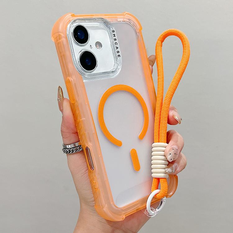 เคสโทรศัพท์แบบไฮบริด TPU ด้านใสพร้อม PC 3-in-1 MagSafe พร้อมสายรัดข้อมือ สำหรับ iPhone 17 Pro Max, สำหรับ iPhone 17 Pro, สำหรับ iPhone 17, สำหรับ iPhone Air, สำหรับ iPhone 16 Pro Max, สำหรับ iPhone 16 Pro, สำหรับ iPhone 16 Plus, สำหรับ iPhone 16