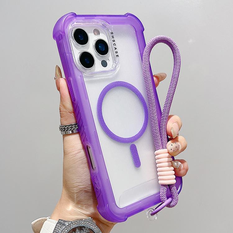 เคสโทรศัพท์แบบไฮบริด TPU ด้านใสพร้อม PC 3-in-1 MagSafe พร้อมสายรัดข้อมือ สำหรับ iPhone 17 Pro Max, สำหรับ iPhone 17 Pro, สำหรับ iPhone 17, สำหรับ iPhone Air, สำหรับ iPhone 16 Pro Max, สำหรับ iPhone 16 Pro, สำหรับ iPhone 16 Plus, สำหรับ iPhone 16