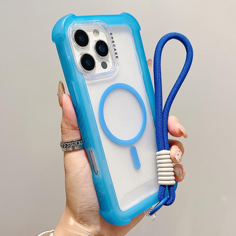เคสโทรศัพท์แบบไฮบริด TPU ด้านใสพร้อม PC 3-in-1 MagSafe พร้อมสายรัดข้อมือ สำหรับ iPhone 17 Pro Max, สำหรับ iPhone 17 Pro, สำหรับ iPhone 17, สำหรับ iPhone Air, สำหรับ iPhone 16 Pro Max, สำหรับ iPhone 16 Pro, สำหรับ iPhone 16 Plus, สำหรับ iPhone 16