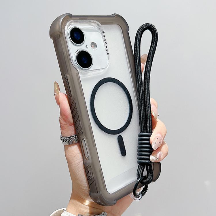 เคสโทรศัพท์แบบไฮบริด TPU ด้านใสพร้อม PC 3-in-1 MagSafe พร้อมสายรัดข้อมือ สำหรับ iPhone 17 Pro Max, สำหรับ iPhone 17 Pro, สำหรับ iPhone 17, สำหรับ iPhone Air, สำหรับ iPhone 16 Pro Max, สำหรับ iPhone 16 Pro, สำหรับ iPhone 16 Plus, สำหรับ iPhone 16