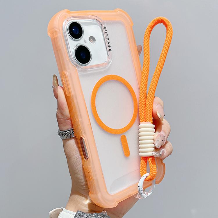 เคสโทรศัพท์แบบไฮบริด TPU ด้านใสพร้อม PC 3-in-1 MagSafe พร้อมสายรัดข้อมือ สำหรับ iPhone 17 Pro Max, สำหรับ iPhone 17 Pro, สำหรับ iPhone 17, สำหรับ iPhone Air, สำหรับ iPhone 16 Pro Max, สำหรับ iPhone 16 Pro, สำหรับ iPhone 16 Plus, สำหรับ iPhone 16
