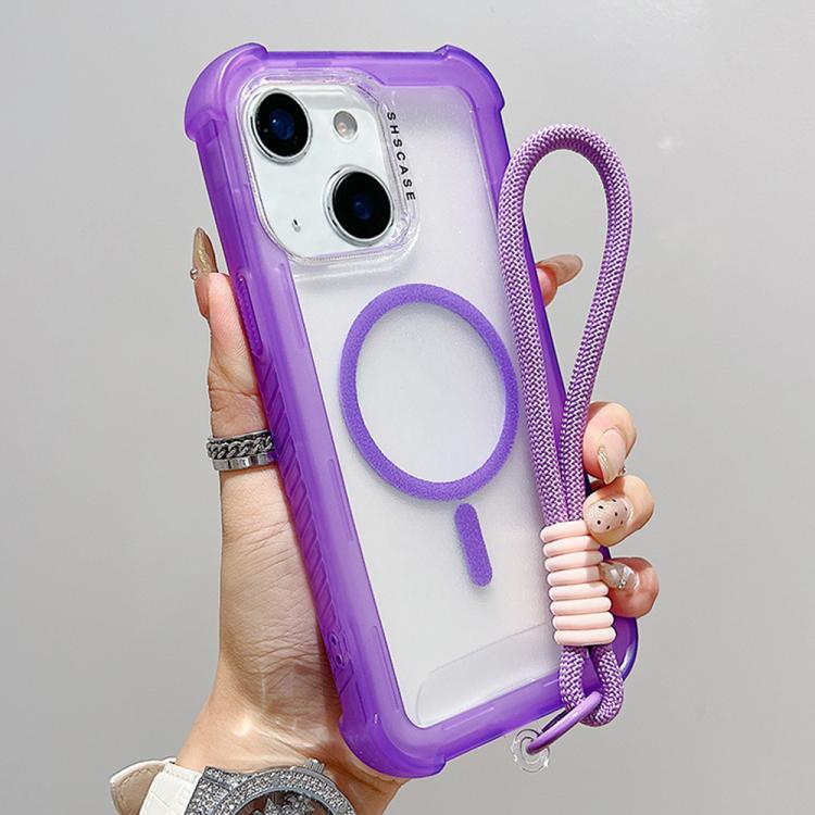 เคสโทรศัพท์โปร่งแสงแบบด้าน TPU Hybrid PC 3-in-1 MagSafe พร้อมสายรัดข้อมือ สำหรับ iPhone 15 Pro Max, สำหรับ iPhone 15 Pro, สำหรับ iPhone 15 Plus, สำหรับ iPhone 15, สำหรับ iPhone 14 Plus, สำหรับ iPhone 14, สำหรับ iPhone 14 Pro, สำหรับ iPhone 14 Pro Max