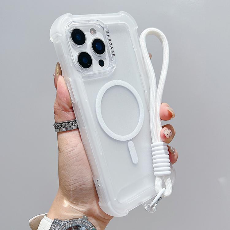 เคสโทรศัพท์โปร่งแสงแบบด้าน TPU Hybrid PC 3-in-1 MagSafe พร้อมสายรัดข้อมือ สำหรับ iPhone 15 Pro Max, สำหรับ iPhone 15 Pro, สำหรับ iPhone 15 Plus, สำหรับ iPhone 15, สำหรับ iPhone 14 Plus, สำหรับ iPhone 14, สำหรับ iPhone 14 Pro, สำหรับ iPhone 14 Pro Max