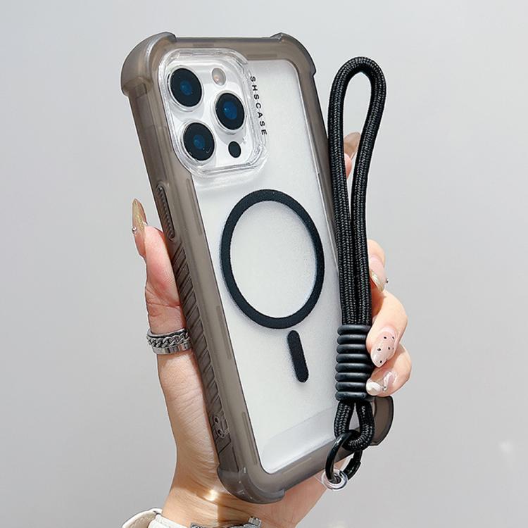 เคสโทรศัพท์โปร่งแสงแบบด้าน TPU Hybrid PC 3-in-1 MagSafe พร้อมสายรัดข้อมือ สำหรับ iPhone 15 Pro Max, สำหรับ iPhone 15 Pro, สำหรับ iPhone 15 Plus, สำหรับ iPhone 15, สำหรับ iPhone 14 Plus, สำหรับ iPhone 14, สำหรับ iPhone 14 Pro, สำหรับ iPhone 14 Pro Max