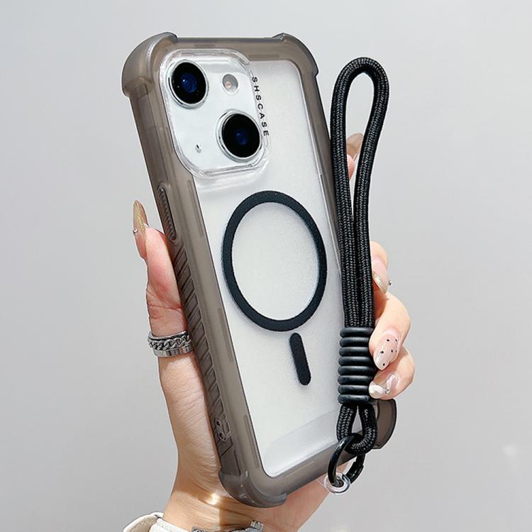 เคสโทรศัพท์โปร่งแสงแบบด้าน TPU Hybrid PC 3-in-1 MagSafe พร้อมสายรัดข้อมือ สำหรับ iPhone 15 Pro Max, สำหรับ iPhone 15 Pro, สำหรับ iPhone 15 Plus, สำหรับ iPhone 15, สำหรับ iPhone 14 Plus, สำหรับ iPhone 14, สำหรับ iPhone 14 Pro, สำหรับ iPhone 14 Pro Max