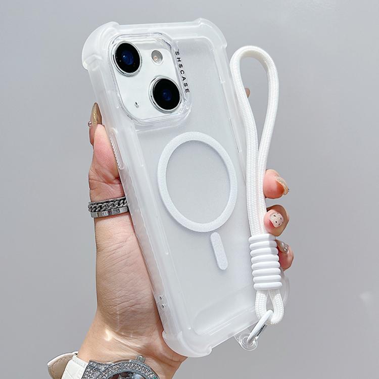 เคสโทรศัพท์โปร่งแสงแบบด้าน TPU Hybrid PC 3-in-1 MagSafe พร้อมสายรัดข้อมือ สำหรับ iPhone 15 Pro Max, สำหรับ iPhone 15 Pro, สำหรับ iPhone 15 Plus, สำหรับ iPhone 15, สำหรับ iPhone 14 Plus, สำหรับ iPhone 14, สำหรับ iPhone 14 Pro, สำหรับ iPhone 14 Pro Max