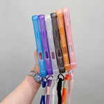 Transparent Matte TPU Hybrid PC 3-in-1 MagSafe Phone Case with Wrist Strap, For iPhone 13 Pro Max, For iPhone 13 Pro, For iPhone 13, For iPhone 12 Pro Max