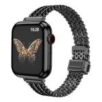 สายรัดนาฬิกาโลหะตาข่ายเหล็กพร้อมหัวเข็มขัดแม่เหล็กแบบสแน็ปบาง สำหรับ Apple Watch 46 มม. / 49 มม. / 45 มม. / 44 มม., สำหรับ Apple Watch 42 มม. / 41 มม. / 40 มม. / 38 มม.