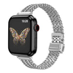 สายรัดนาฬิกาโลหะตาข่ายเหล็กพร้อมหัวเข็มขัดแม่เหล็กแบบสแน็ปบาง สำหรับ Apple Watch 46 มม. / 49 มม. / 45 มม. / 44 มม., สำหรับ Apple Watch 42 มม. / 41 มม. / 40 มม. / 38 มม.