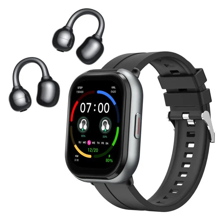 นาฬิกาอัจฉริยะบลูทูธพร้อมหูฟัง 2 in 1 D12 หน้าจอ TFT 2.01 นิ้ว รองรับการโทรไร้สาย