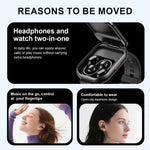 นาฬิกาอัจฉริยะบลูทูธพร้อมหูฟัง 2 in 1 D12 หน้าจอ TFT 2.01 นิ้ว รองรับการโทรไร้สาย