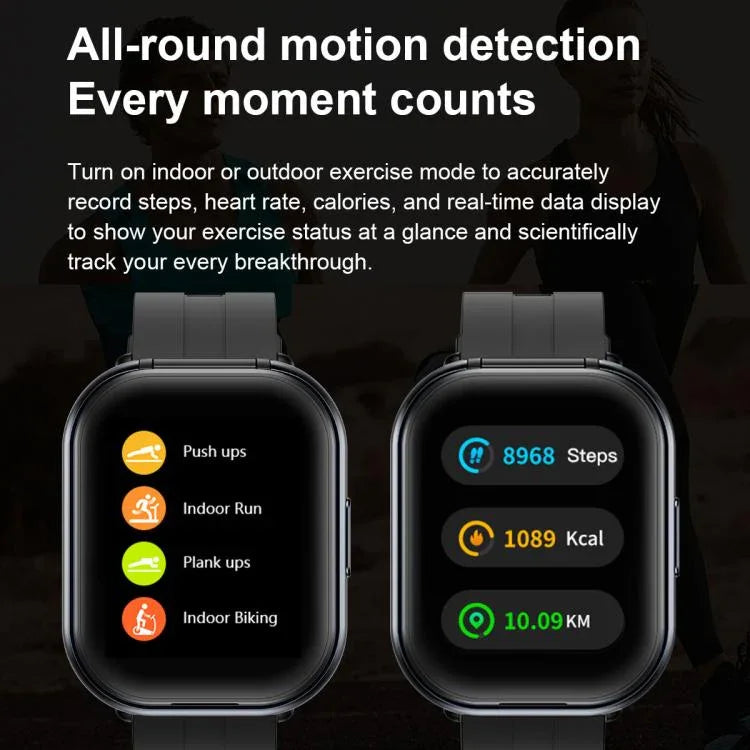 นาฬิกาอัจฉริยะบลูทูธพร้อมหูฟัง 2 in 1 D12 หน้าจอ TFT 2.01 นิ้ว รองรับการโทรไร้สาย