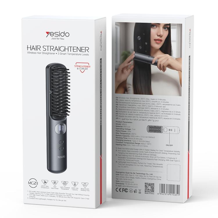 เครื่องหนีบผมไร้สาย Yesido MG23 ปรับระดับอุณหภูมิอัจฉริยะ