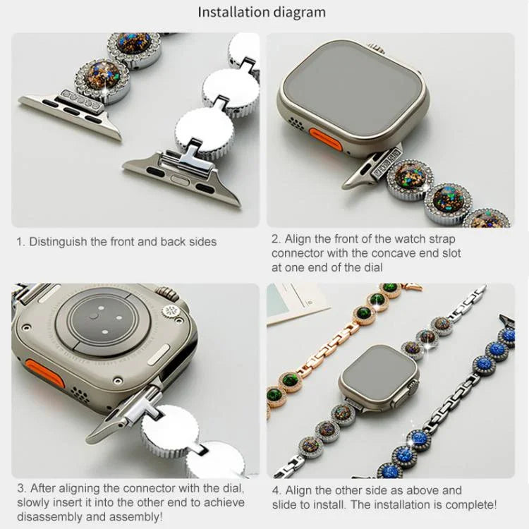 สายรัดนาฬิกาโลหะเครื่องประดับเพชรประกาย xDfind สำหรับ Apple Watch 42 / 44 / 45 / 46 / 49mm, สำหรับ Apple Watch 38 / 40 / 41 / S11 42mm