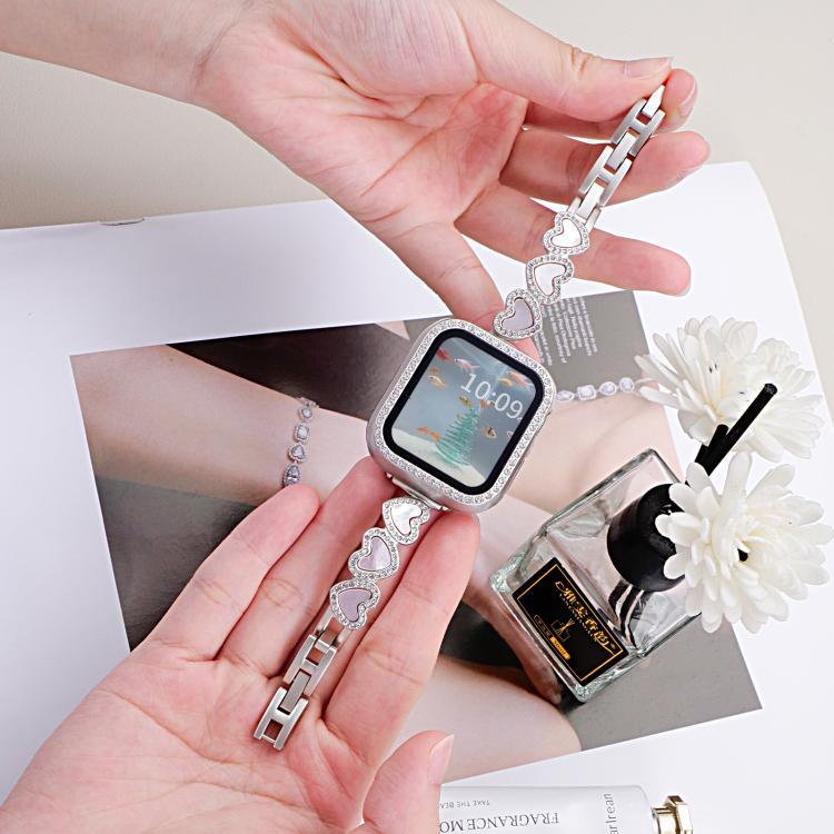 สายรัดนาฬิกาโลหะรูปเปลือกหัวใจ xDfind สำหรับ Apple Watch 42 / 44 / 45 / 46 / 49mm, สำหรับ Apple Watch 38 / 40 / 41 / S11 42mm