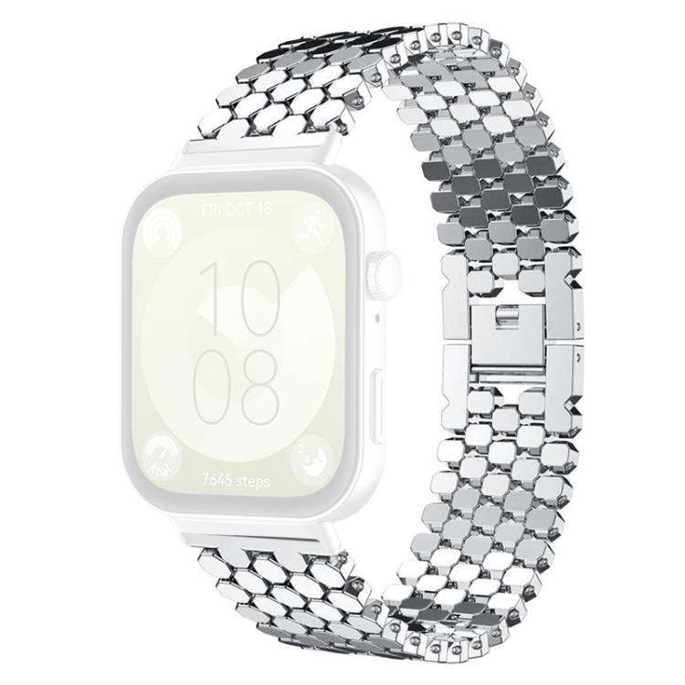 xDfind Fish Scale Texture Metal Watch Band, For Huawei Watch Fit4 / Fit4 Pro / Fit3