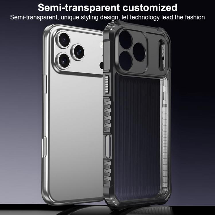 เคสโทรศัพท์กันกระแทกแบบฟรอสต์ซีรีส์ War Shadow Stripe พร้อมถุงลมนิรภัย สำหรับ iPhone 17 Pro Max, สำหรับ iPhone 17 Pro