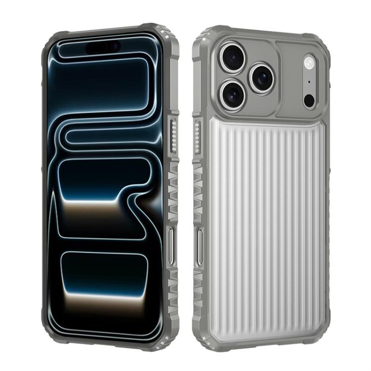 เคสโทรศัพท์กันกระแทกแบบฟรอสต์ซีรีส์ War Shadow Stripe พร้อมถุงลมนิรภัย สำหรับ iPhone 17 Pro Max, สำหรับ iPhone 17 Pro