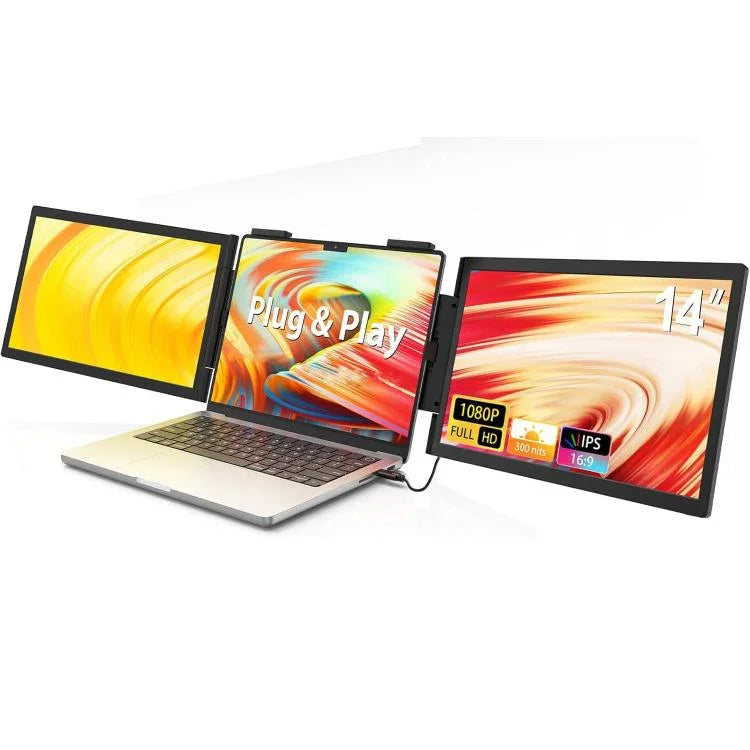 จอภาพพกพาคู่ 14 นิ้ว 1080P สำหรับขยายแล็ปท็อป Z140A01D, 14 นิ้ว 1080P