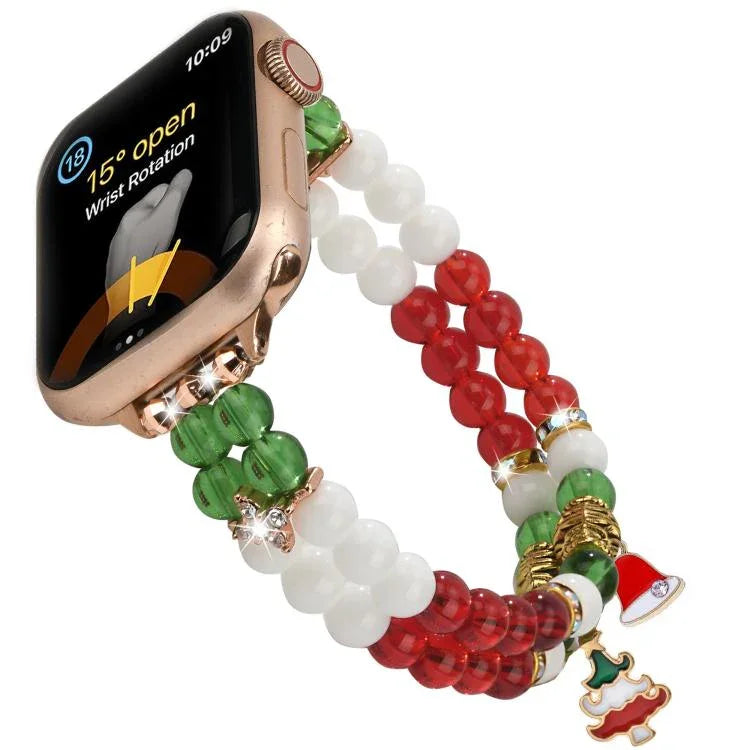 สายรัดนาฬิกาโซ่ลูกปัดคริสต์มาสกว้าง 14 มม. สำหรับ Apple Watch 46mm / 49mm / 45mm / 44mm, สำหรับ Apple Watch 42mm / 41mm / 40mm / 38mm