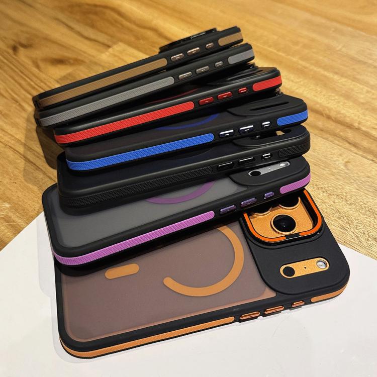 เคสโทรศัพท์ MagSafe แบบที่ใส่เลนส์โลหะผิวด้าน Skin Feel Frosted สำหรับ iPhone 16 Plus, iPhone 16, iPhone 15 Pro Max, iPhone 15 Pro, iPhone 15, iPhone 14