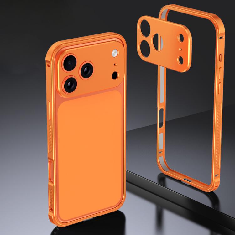 เคสกรอบโลหะกันลื่นสองด้านพร้อมฝาปิดเลนส์ Armor สำหรับ iPhone 17 Pro Max, iPhone 17 Pro, iPhone 17, iPhone 16 Pro Max, iPhone 16 Pro, iPhone 16