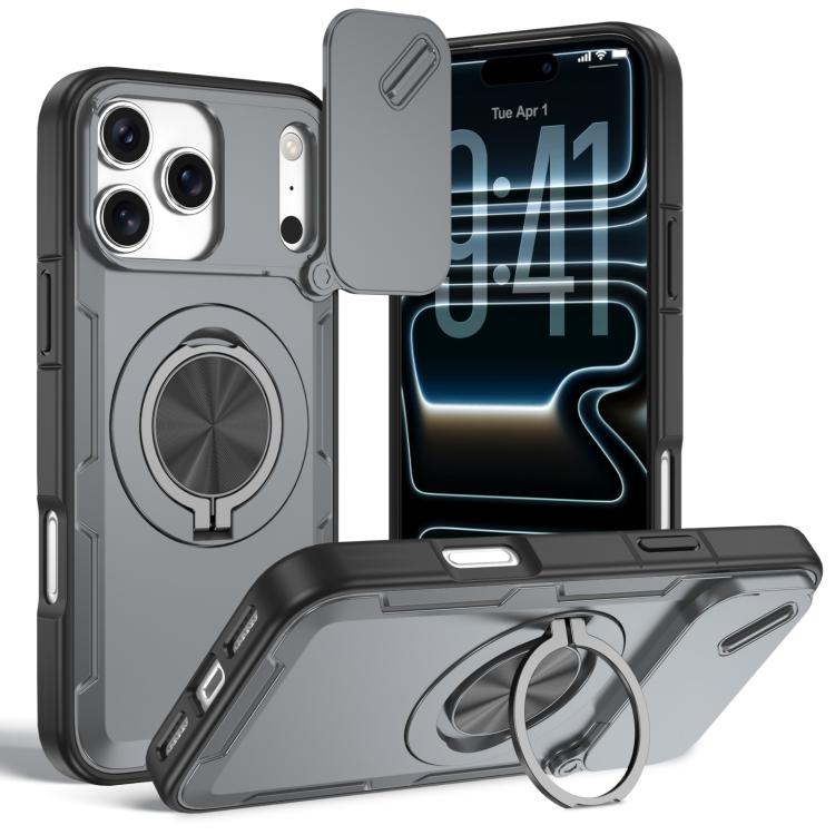 เคสโทรศัพท์ MagSafe พร้อมที่จับหมุน Camshield สำหรับ iPhone 17 Pro Max, สำหรับ iPhone 17 Pro, สำหรับ iPhone 16 Pro Max, สำหรับ iPhone 16 Pro, สำหรับ iPhone 16 Plus, สำหรับ iPhone 16, สำหรับ iPhone 15 Pro Max, สำหรับ iPhone 15 Pro