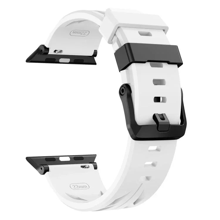 สายรัดนาฬิกาซิลิโคนหัวเข็มขัดหมุดสีดำ สำหรับ Apple Watch 46mm / 49mm / 45mm / 44mm, สำหรับ Apple Watch 42mm / 41mm / 40mm / 38mm