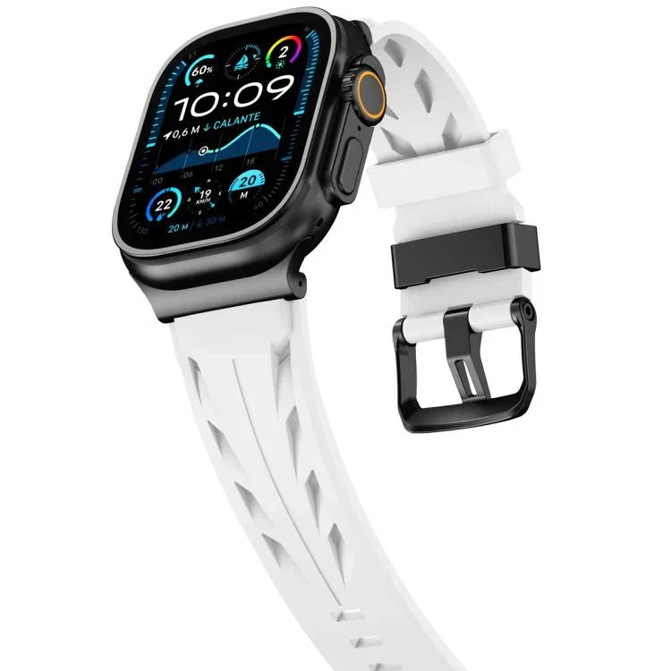 สายรัดนาฬิกาซิลิโคนหัวเข็มขัดหมุดสีดำ สำหรับ Apple Watch 46mm / 49mm / 45mm / 44mm, สำหรับ Apple Watch 42mm / 41mm / 40mm / 38mm