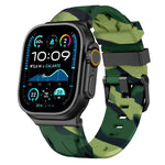 สายรัดนาฬิกาซิลิโคนหัวเข็มขัดหมุดสีดำ สำหรับ Apple Watch 46mm / 49mm / 45mm / 44mm, สำหรับ Apple Watch 42mm / 41mm / 40mm / 38mm