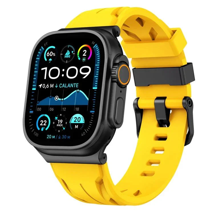 สายรัดนาฬิกาซิลิโคนหัวเข็มขัดหมุดสีดำ สำหรับ Apple Watch 46mm / 49mm / 45mm / 44mm, สำหรับ Apple Watch 42mm / 41mm / 40mm / 38mm